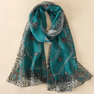 2025 New Print Chiffon Scarf Shawl Women Sunscreen Silk Scarf Turban Long Wrap Beach Travel Outdoor Accessories Trendy Headband 5