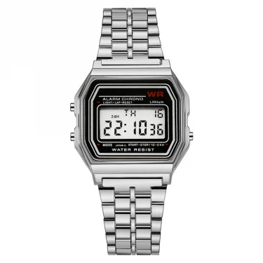 LED Steel Belt Rose Gold Silver Watches Men Women Electronic Digital Display Retro Style Clock Relogio Masculin Reloj Homb 1
