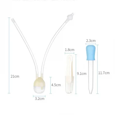 3pcs/box Newborn Baby Safety Nose Cleaner Kids Vacuum Suction Nasal Aspirator Set Infants Medicine Dropper Accessories Baby Care 6