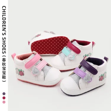 Baby Girl Shoes Infant Toddler 0-9-18 Months Flower Print Beautiful Soft PU High Quality Anti-slip Sole Walking Sneaker BHX3174 1