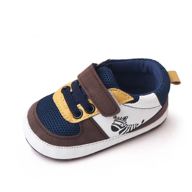 Newborn Boy Shoes for 1 Year Old First Step Trainers Infant Soft Sole Footwear Toddler Cartoon Zebra Walkers Doll Birthday Gifts 5