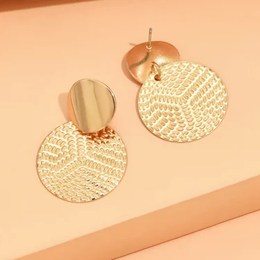 Aretes De Mujer Bohemia Trendy Geometric Metal Round Earrings For Women Fashion Wedding Jewelry 5