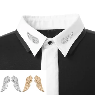 Fashion Punk Style Alloy Wings Brooch Collar Needle Personality Men And Women Wing Badge Collar Needle Party Jewelry Gift 2