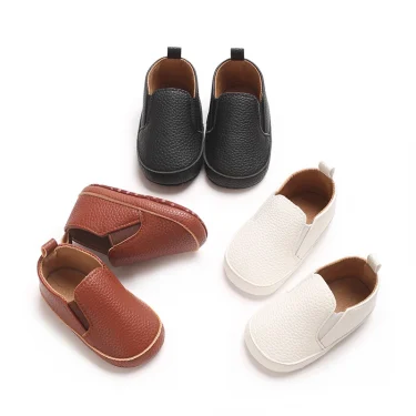Classic Fashion Boy And Girl Flat Walking Shoes PU Soft Sole Non-slip Shoes For Newborn Babies First Walker Walking Shoes 1
