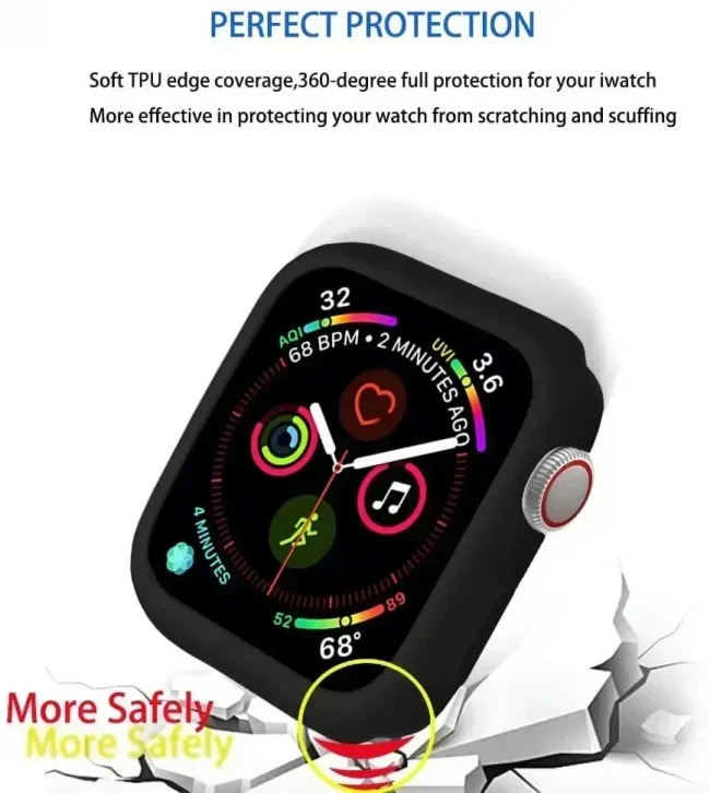 Cover For Apple Watch case 44mm 40mm 45mm 41mm 38mm Accessories Silicone Bumper Shell Protector iWatch series SE 3 4 5 6 7 8 9 5