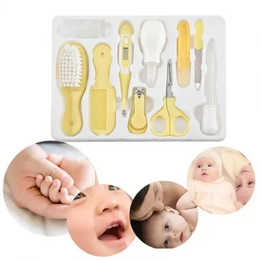 10PCS/Set Baby Health Care Kit Kids Nail Hair Health Care Thermometer Grooming Brush Clipper Teether Toothbrush Baby Essentials 3