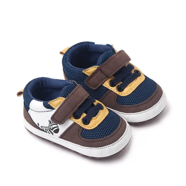 Newborn Boy Shoes for 1 Year Old First Step Trainers Infant Soft Sole Footwear Toddler Cartoon Zebra Walkers Doll Birthday Gifts 1
