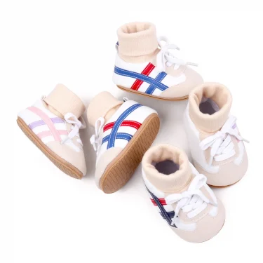 Baby Sock Shos Autumn and Winter Baby Girls Boys Ankle-covered Style 0-1 Year Old Anti Slip Fashion Design Newborn Infant Shoes 2