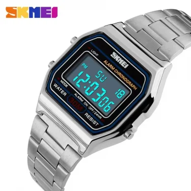 Skmei Top Brand Luxury Stainless Steel Chrono Sport Watches Men Back Light Display Digital Wristwatch 3Bar Waterproof Reloj Hom 1