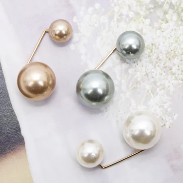 3Pcs/set New Women Tightening Waistband Pin Double Pearl Brooches Metal Lapel Pins Sweater Shirt Cardigan Brooch Accessories 6