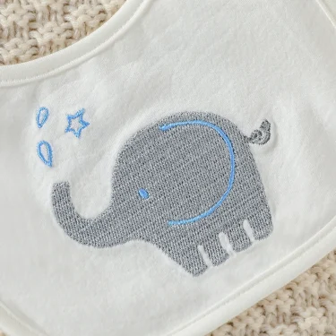 4Pcs Baby Boys Spring/Autumn Long Sleeve Cartoon Elephant Boysuit+ Stripe Trouser For Outfits Chlothing+Hat+Bib+Gloves 4