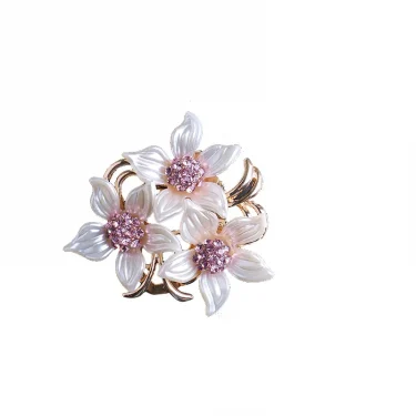 European and American high-end exquisite brooch camellia silk scarf buckle dual-purpose scarf buckle flower clothes accessories 4