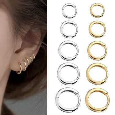 New Simple Stainless Steel Small Hoop Earrings for Women Men Cartilage Ear Piercing Jewelry Pendientes Hombre Mujer 1