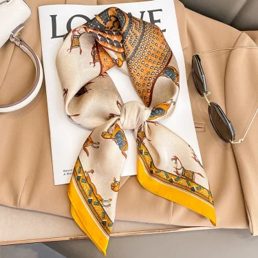 Luxury Brand Scarves for Women Shawl Print Silk Satin Hijab Scarf Female Bandana 70*70cm Square Shawls Scarfs For Ladies 2025 4