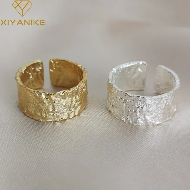 XIYANIKE Prevent Allergy Silver Color Wedding Rings New Creative Geometric Handmade Anillo Accessories Jewelry Gifts 1
