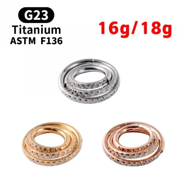 1/10pcs G23 Titanium Nasal Ring For Women Hoop Earring 16G/18G Piercing Jewelry Gift Lip Ring Hinge Clicker Open Diaphragm 2