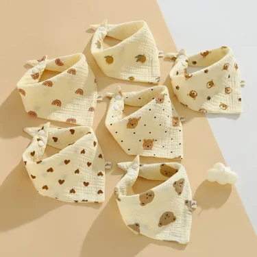 New Baby Cotton Soft Soothe Appease Square Towels Infant Color Matching Bandana Handkerchief Muslin Burp Cloths Feeding Bibs 1