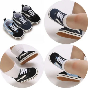 VALEN SINA Fashion casual shoes Baby First Walkers Newborn Kid Canvas Sneakers Baby Boy Girl Soft Sole Crib Shoes Pre Walkers 1
