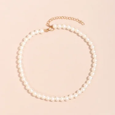 YWZIXLN 2025 Trend Elegant Jewelry Wedding Big Pearl Necklace For Women Fashion White Imitation Pearl Choker Necklace N0179 2