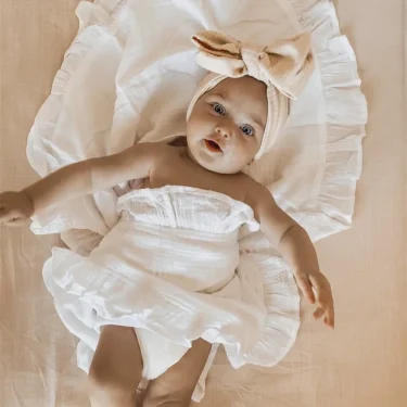 INS Ruffled Muslin Baby Swaddle Blankets for New Born Infant Bedding Organic Baby Accessories Newborn Receive Blanket Cotton 4