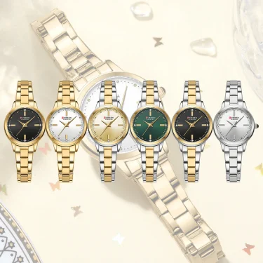 CURREN-Women's Simple Dial Wristwatch, Elegant and Charming Bracelet Quart Watches for Lady, Fashion Brand 3