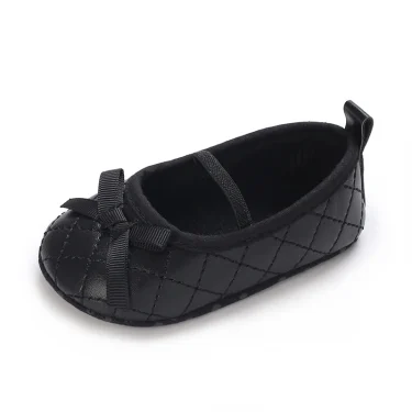 Newborn Baby Shoes Classic Fashion Mary Jane Ballet Flat Shoes Non slip Bow Baby Shoes Preschool Baptist Soft Sole Walking Shoes 4