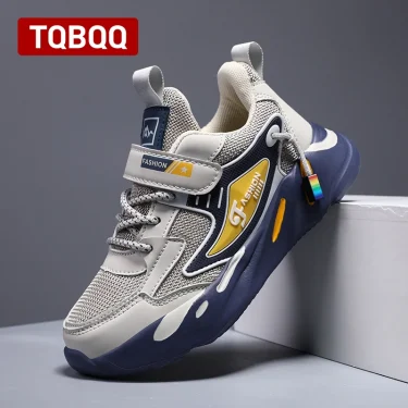 Kids Boy Fashion Trend Casual Sneaker Non-Slip Children's Sports Shoes Breathable Mesh Comfortable Wear 3