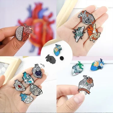 Medical Lung Brain Enamel Pins Creative Organ Heart Lapel Brooches Badges Cartoon Jewelry Doctors Nurses Gift for Friends 4