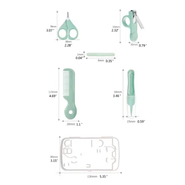 5 Pcs Baby Hair Care Newborn Infant Scissor Hair Comb Nose Cleaner Safety for Toddler Nursing 6