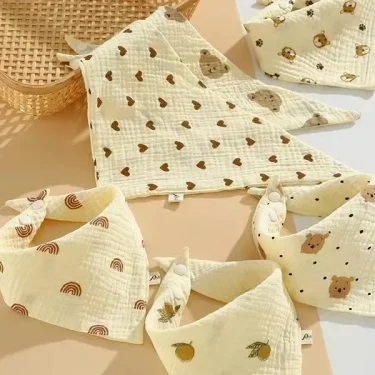 New Baby Cotton Soft Soothe Appease Square Towels Infant Color Matching Bandana Handkerchief Muslin Burp Cloths Feeding Bibs 3