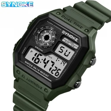 SYNOKE Digital Watches Men Sports Luminous Multifunction Waterproof Chrono Wristwatch Outdoor and Running Student Seven Light 1