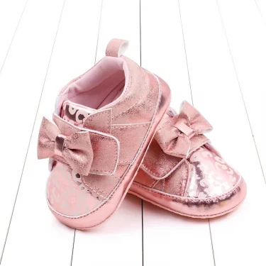 Baby Shoes Cute Bowknot Baby Girl Beautiful Shoes for 0-6-12 Months Soft High-quality Shiny Glitter New Fahion for Babys 3