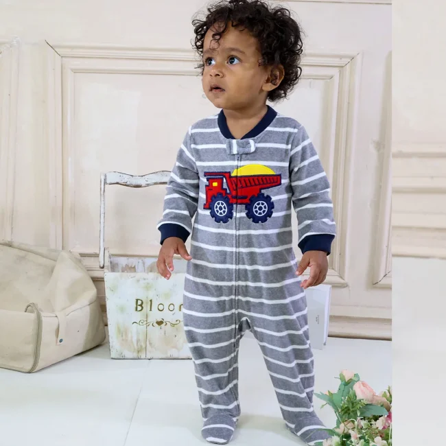 Autumn Baby Boy Rompers Clothes Zipper Fleece Warm Pajamas Newborn Outfit Dinosaur Jumpsuit Infants Boy Clothing 0 -12 Months 6