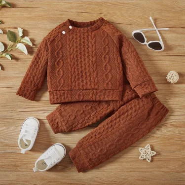 7 Colors Newborn Baby Girl Boy Clothes Set Solid Color Long Sleeves Top+Pants 2PCS Outfits Leisure Sport Autumn&Winter Costume 4