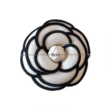 Korean Fashion Fabric Camellia Flower Brooch Pins for Women Crystal Elegant Corsage Wedding Brooches Jewelry Accessories 6