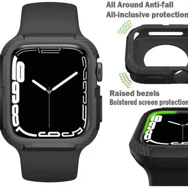 Rugged Cover for Apple Watch Case 44mm 40mm 45mm 41mm 9 8 se 6 3 iWatch Accessorie TPU Screen Protector Apple watch serie 7 case 2