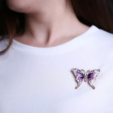 Sweet Rhinestone Pearl Insect Butterfly Brooch Pin for Women Girls Ins Style Trendy Coat Dress Wedding Party Jewelry Decoration 5