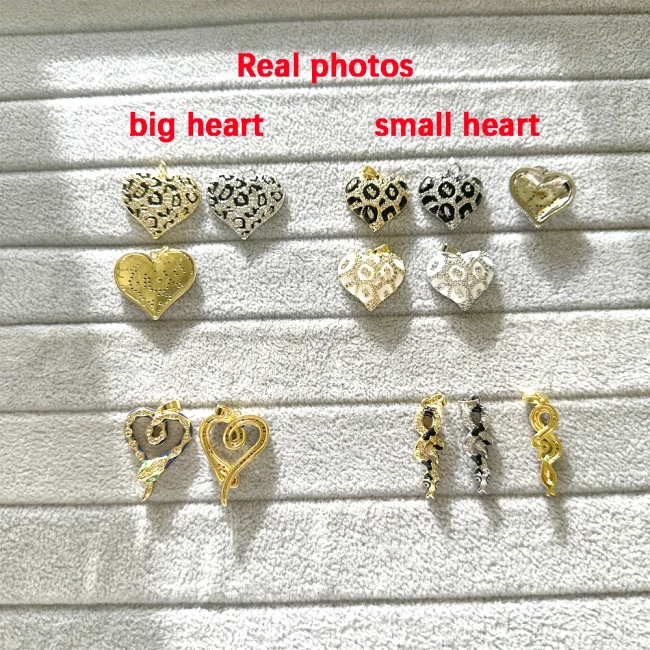 BenS Leopard Pattern Heart Pendant Enamel Dripping oil charms for DIY handmade Necklace Jewelry accessories 3