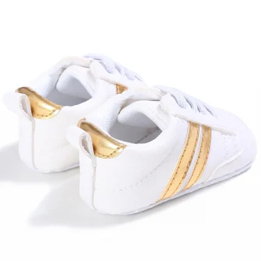 Toddler Baby Girl Shoes 0 to 3 6 9 12 18 24 Months Casual Cute Gold White Baby Boy Shoes First Walkers Soft Crib Shoes Infantil 3