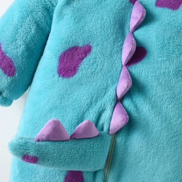 Toddler Baby Thicken Fleece Rompers Cartoon Animal Horn Hooded Jumpsuit Warm Kids Winter Outerwear Infant Playsuits Clothes 3