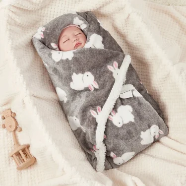 Winter Baby Blanket Fleece Warm Quilt for Newborn Bedding Baby Swaddle Wrap Flannel Lamb Soft Baby Stroller Blanket Manta Bebe 5