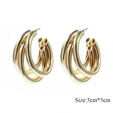 Stainless Steel Smooth Metal Chunky Hoop Earrings for Women Fashion Round Circle Hoops Statement Earrings 2025 Trendy Jewelry 6