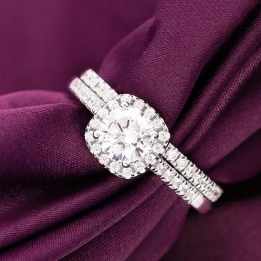 Classic Women Wedding Ring Set Metal Silver Color White Zircon Stones Engagement Ring Set for Women Party Bridal Jewelry 3