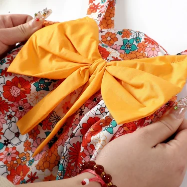 4 Color /2PCS Dress Clothes Set Baby Girl Flower Sleeveless Dress with Bow+Hat Summer Fashion Cute Wear for Toddlers Age 0-3 3