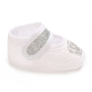 Newborn Baby's First Baptist Shoe: Newborn Boys and Girls' White Baptist Shoes Soft Sole Walking Shoes Size-9CM-10CM 5