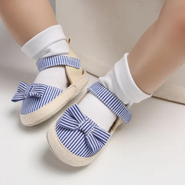 Summer Girl Baby Casual Sandals Soft Sole Comfortable Lightweight Walking Shoes Bow Canvas Baby Shoes 6