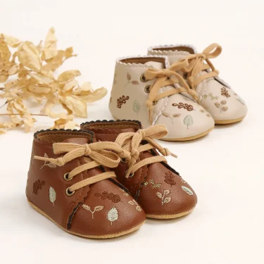 Baby Booties Newborn Infant Unisex Baby Girls Boys Velvet Rubber Anit-Slip Sole Shoes Toddler Fleece Cozy Winter Warm Prewalker 1