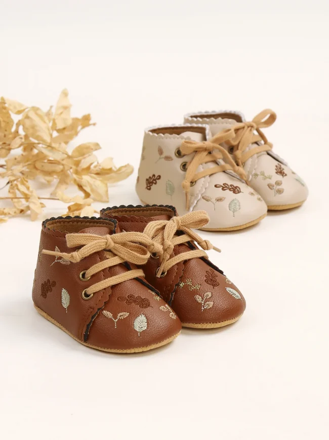 Baby Booties Newborn Infant Unisex Baby Girls Boys Velvet Rubber Anit-Slip Sole Shoes Toddler Fleece Cozy Winter Warm Prewalker 1