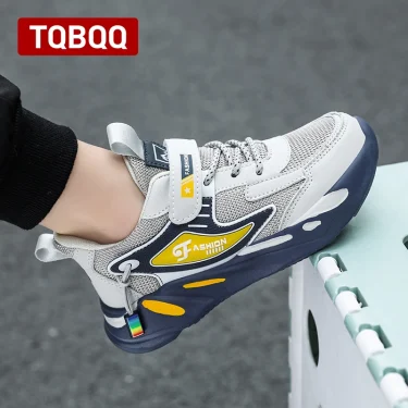 Kids Boy Fashion Trend Casual Sneaker Non-Slip Children's Sports Shoes Breathable Mesh Comfortable Wear 4