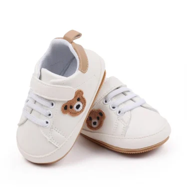 White Baby Shoes Cute Bear Casual Sneakers Toddler Non-slip Newborn Boy Girl First Walkers 3
